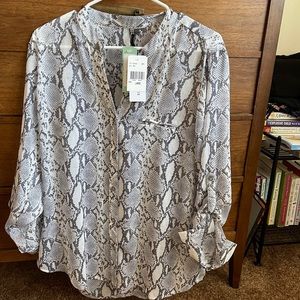 Kut from the Kloth Snakeskin buttondown blouse NWT